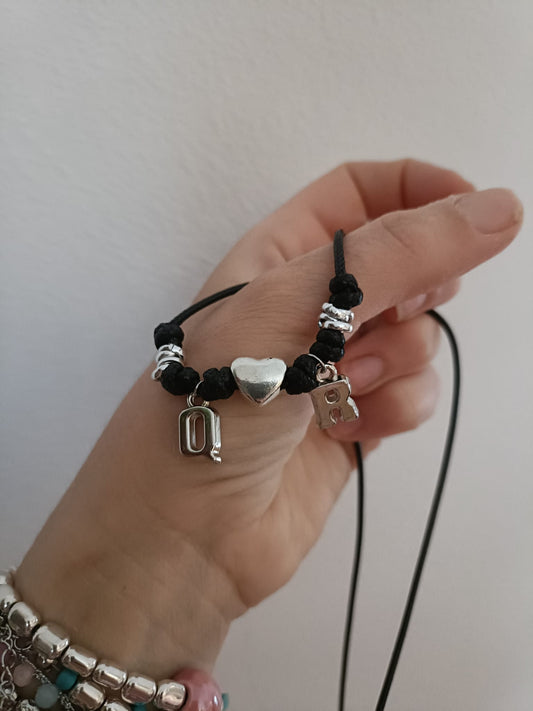 Collana personalizzata con cordino nero