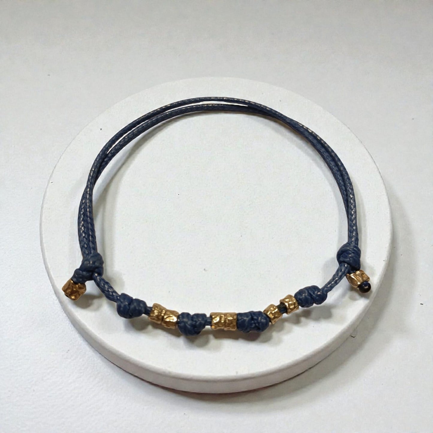 Bracciale cordino, 6 granelli argento 925