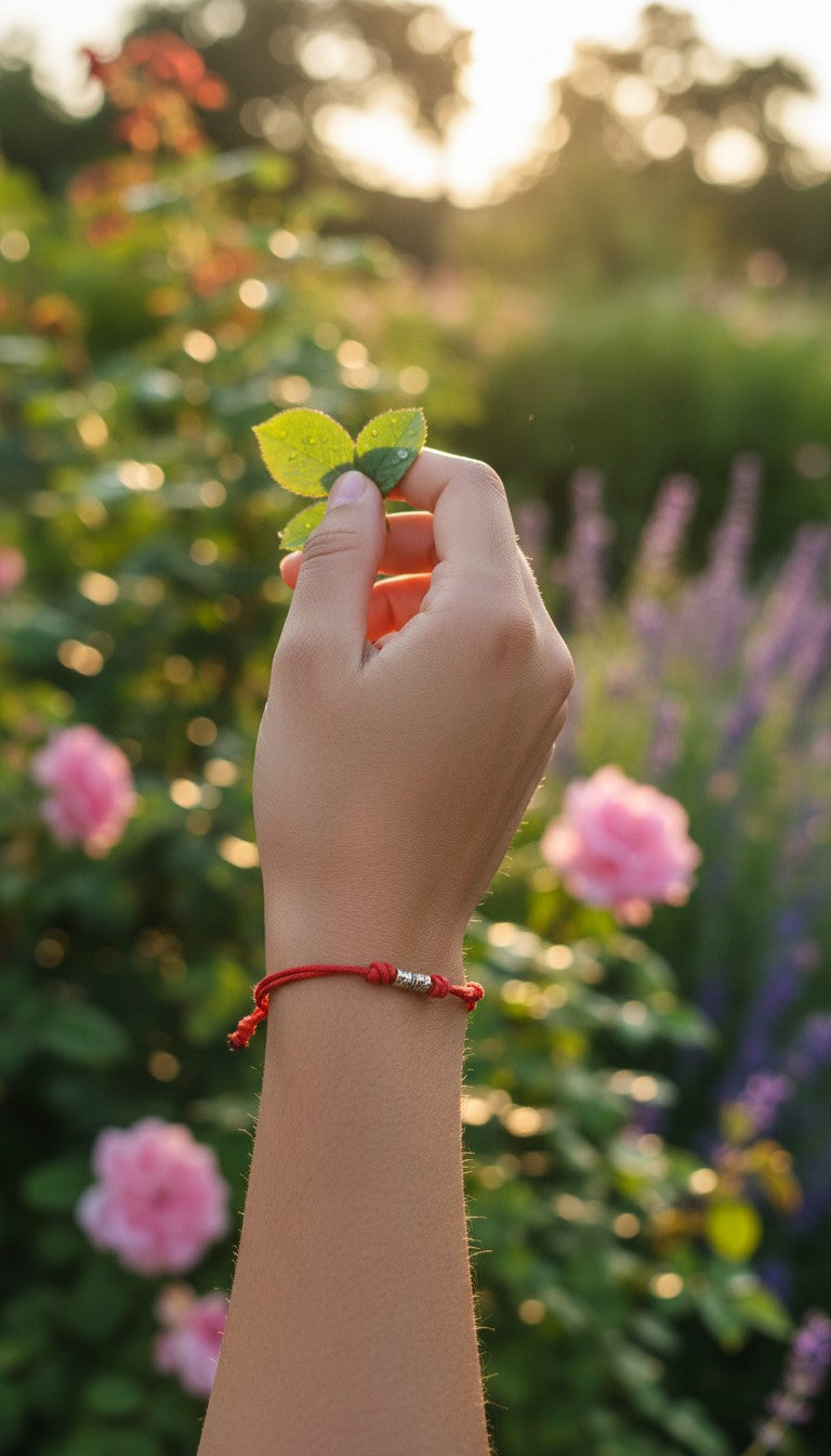 Bracciale cordino e 2 granelli acciaio inossidabile
