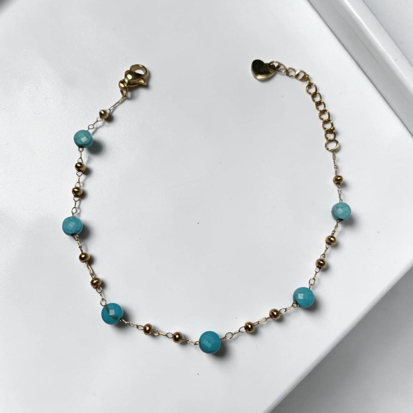 Bracciale catena e sfere turchesi