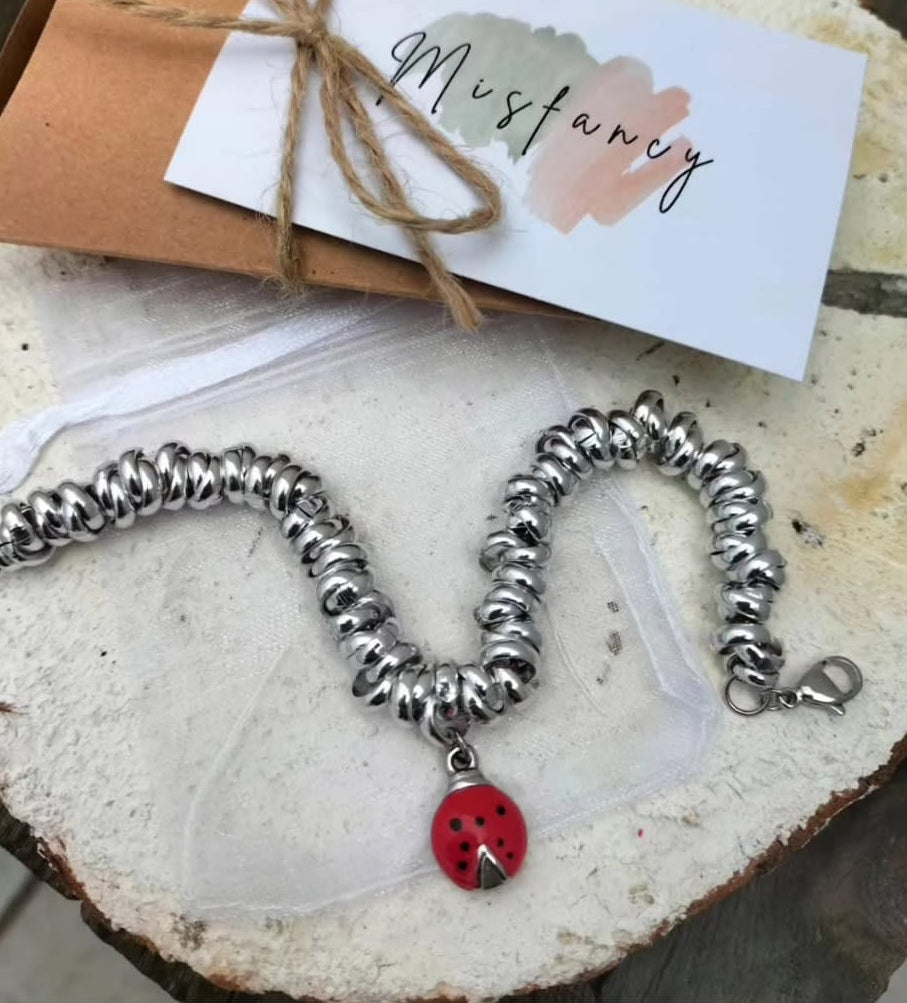 Bracciali nodini medi e coccinella