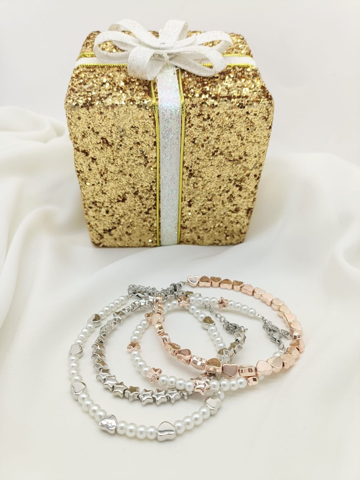 Bracciali stelle ematite oro rosa e argento