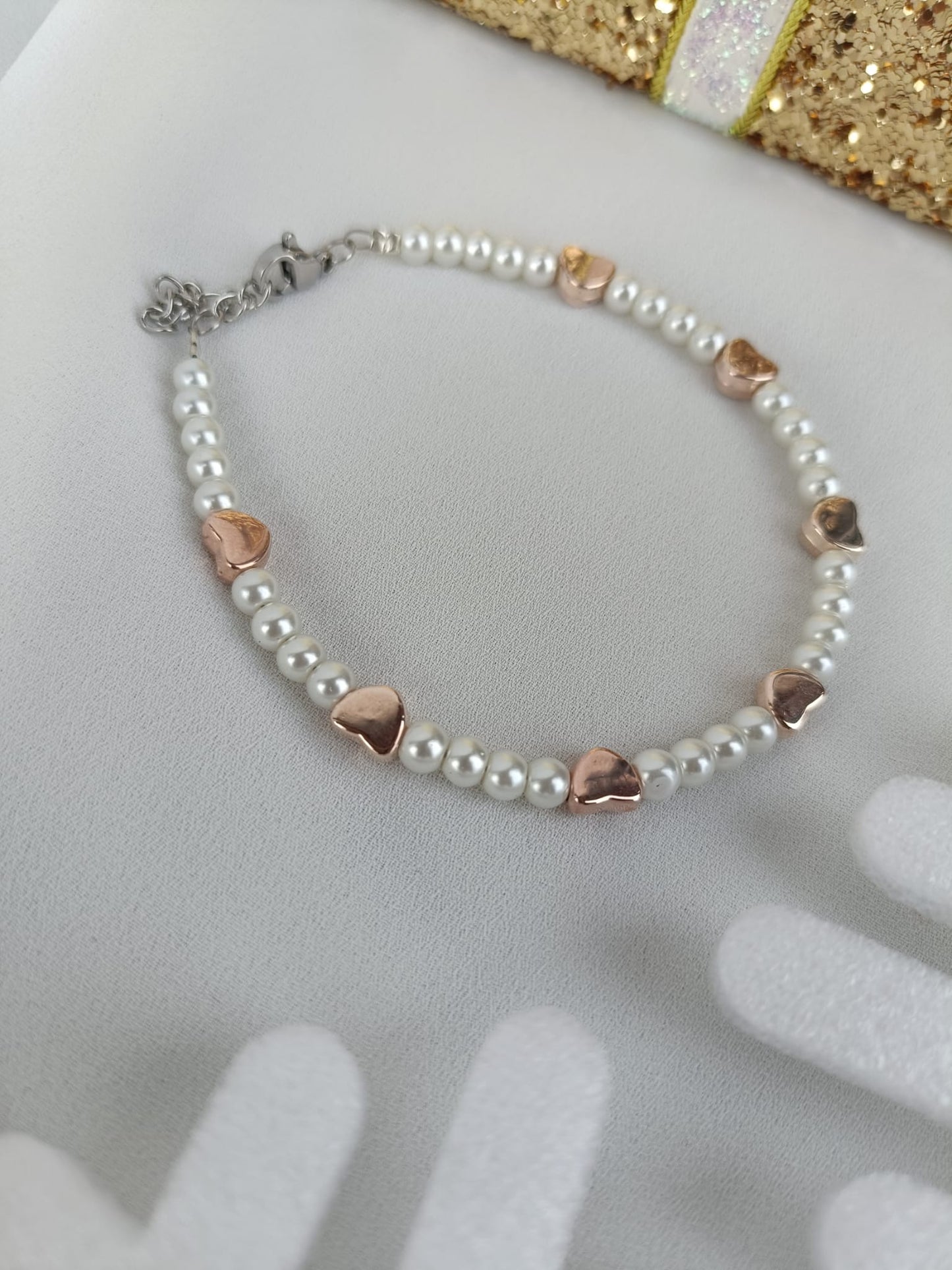 Bracciali perle di fiume con cuori