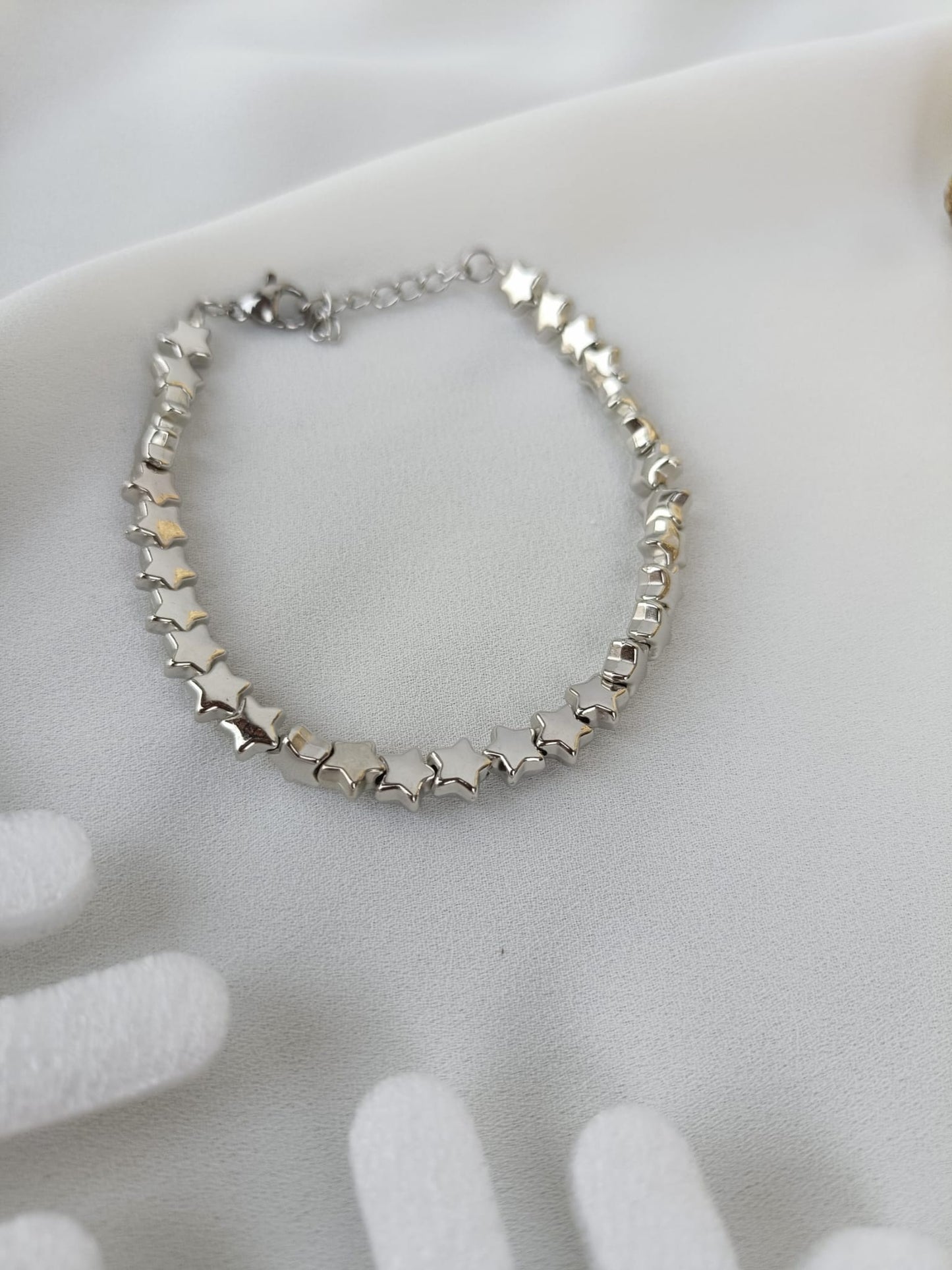 Bracciali stelle ematite oro rosa e argento