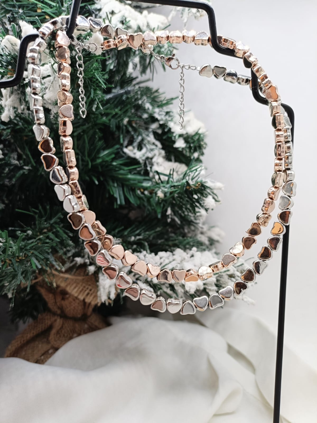 Collana cuori ematite