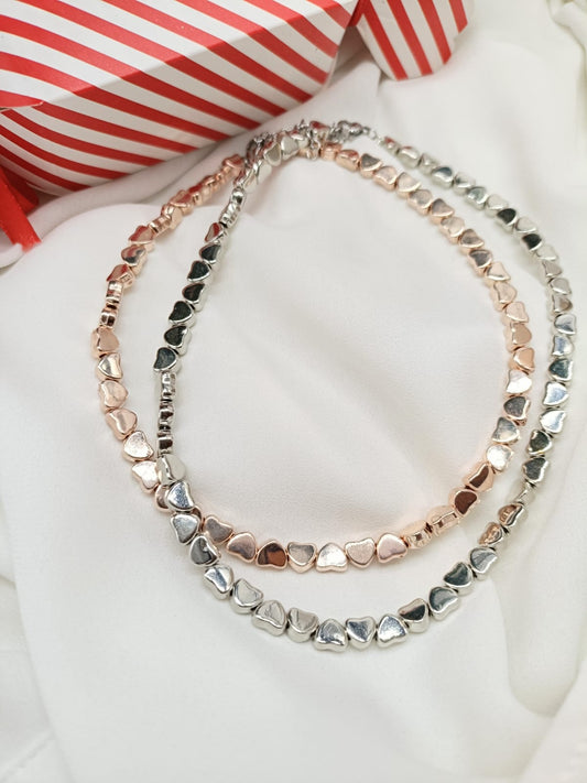 Collana cuori ematite