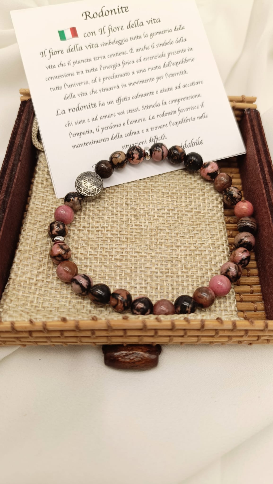 Bracciale pietra Rodonite