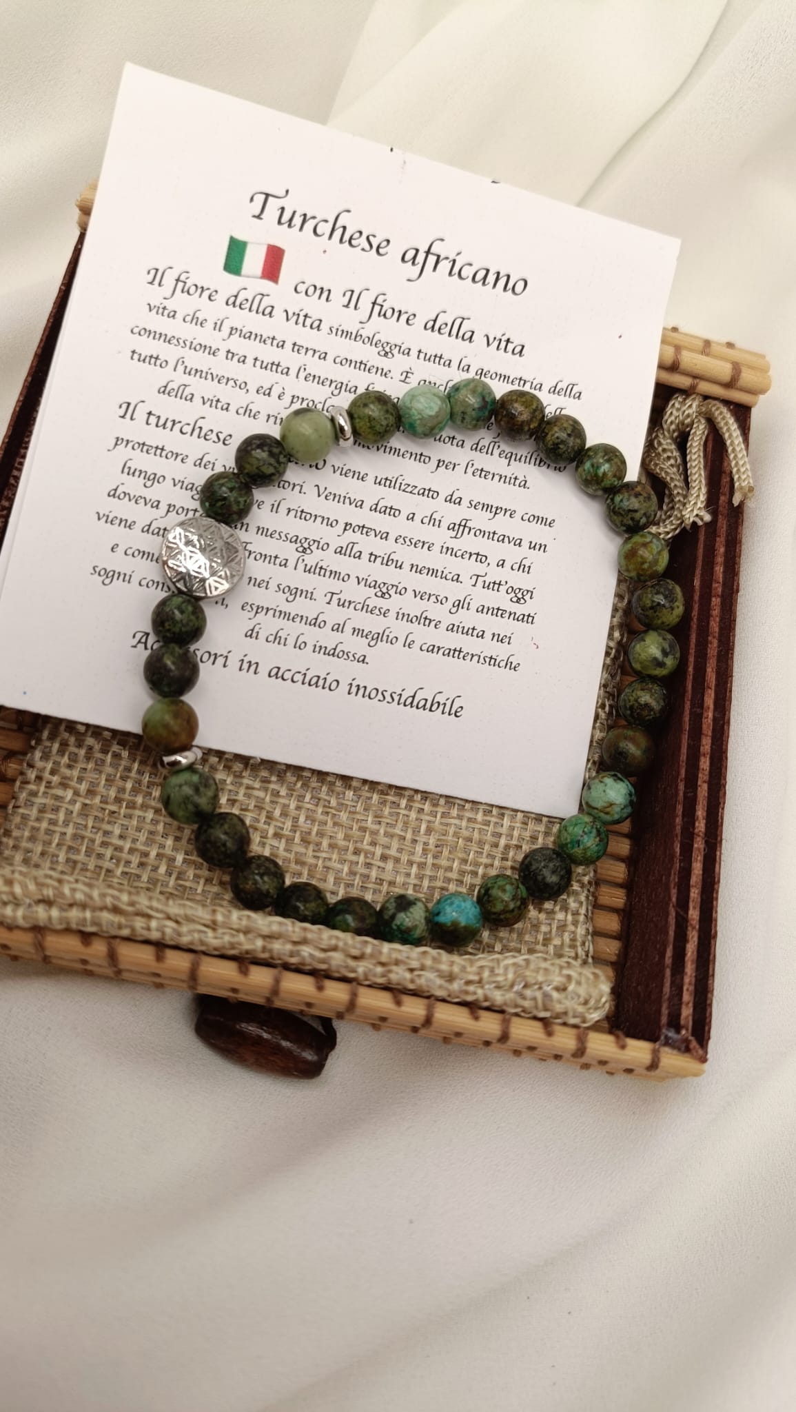 Bracciale pietra turchese africano