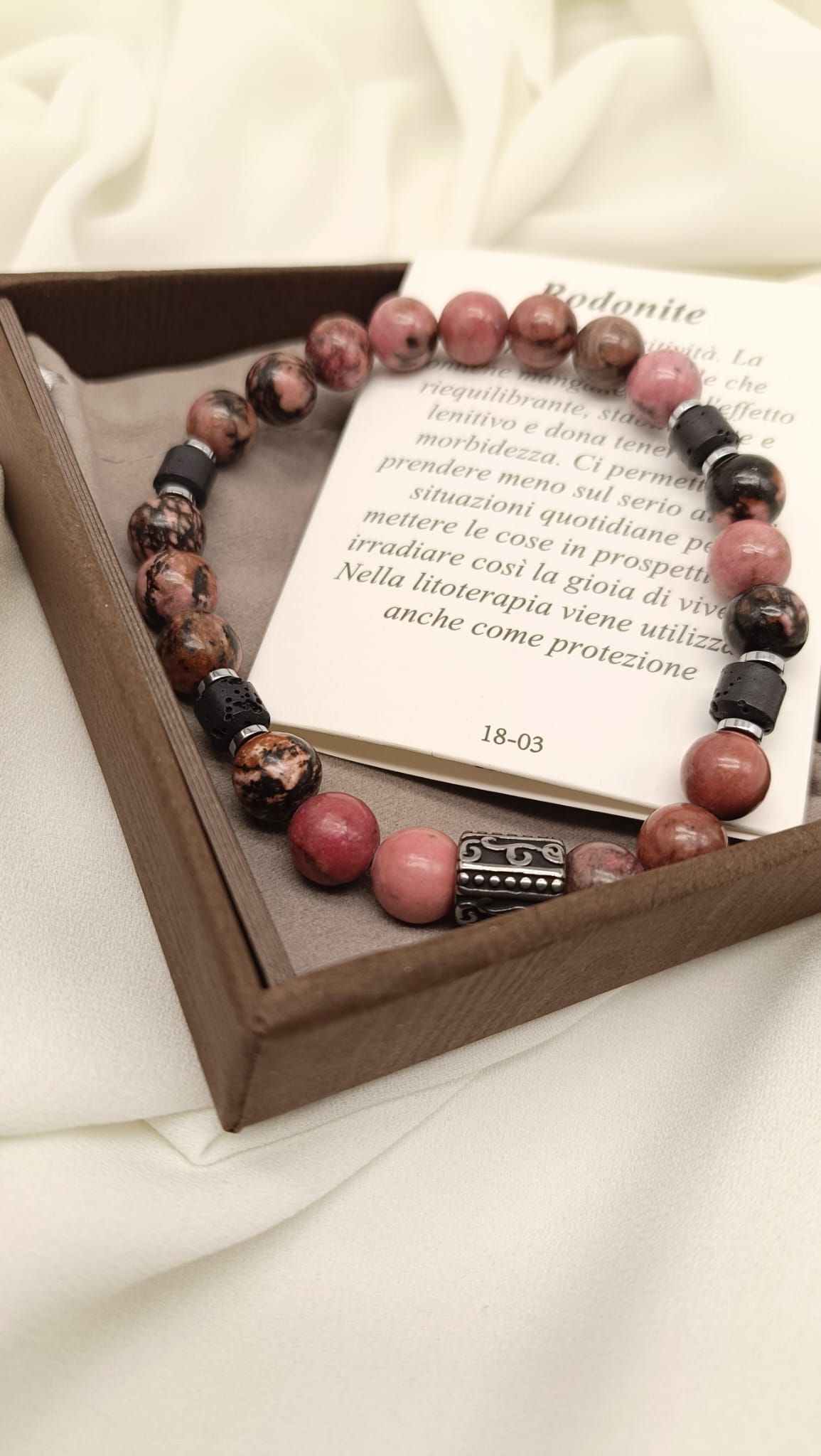 Bracciale pietra Rodonite