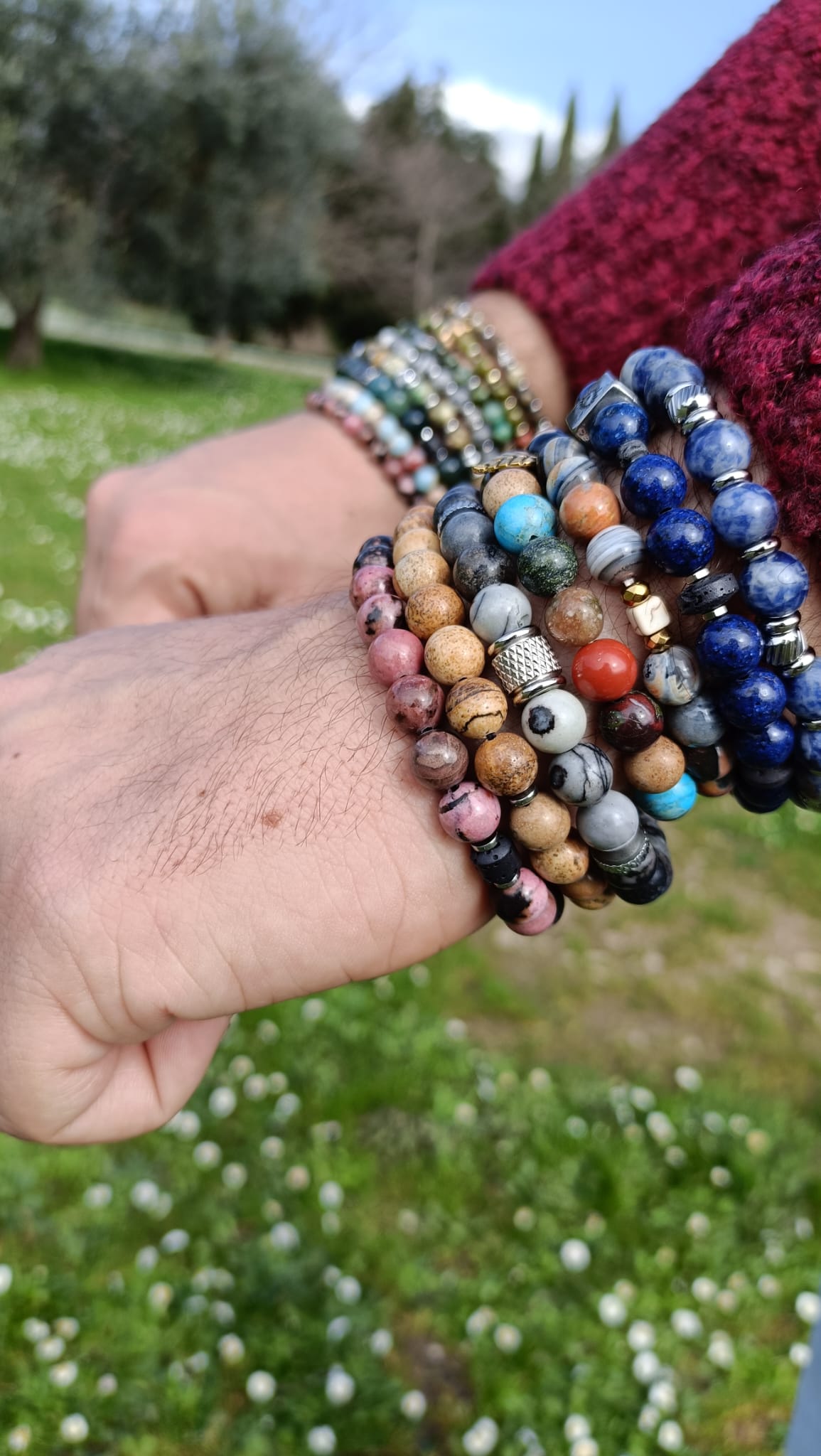 Bracciale pietra Rodonite