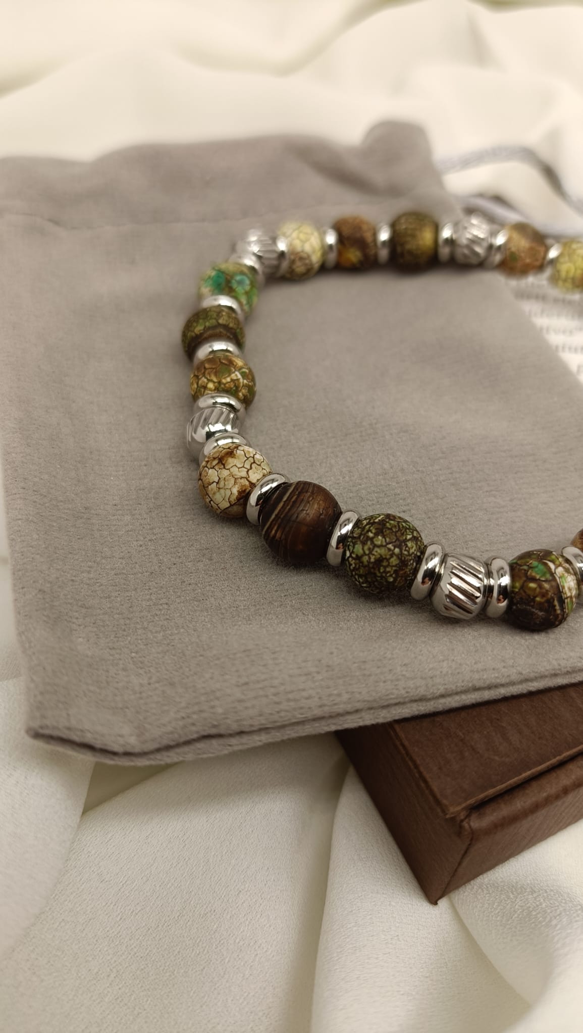 Bracciale pietre Agata verde