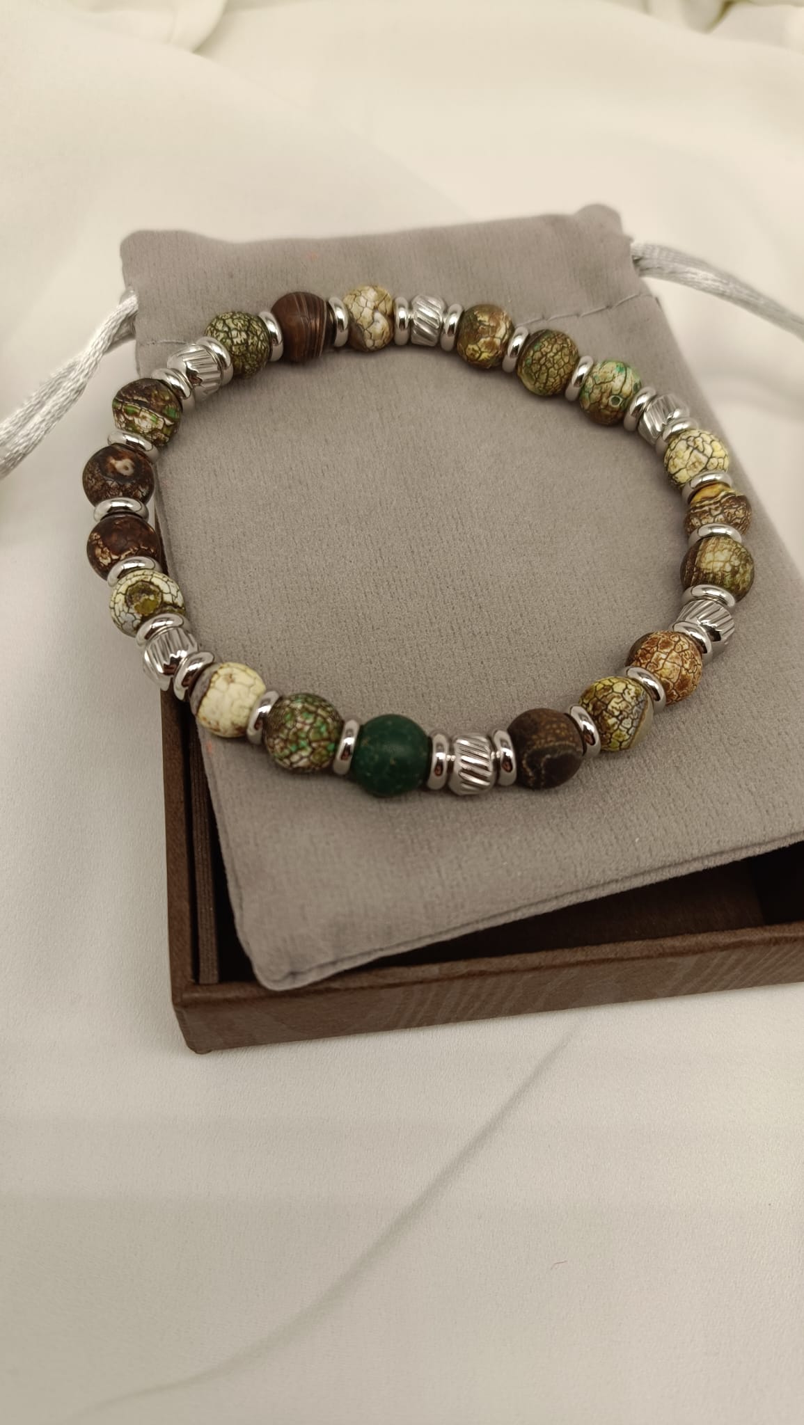 Bracciale pietre Agata verde