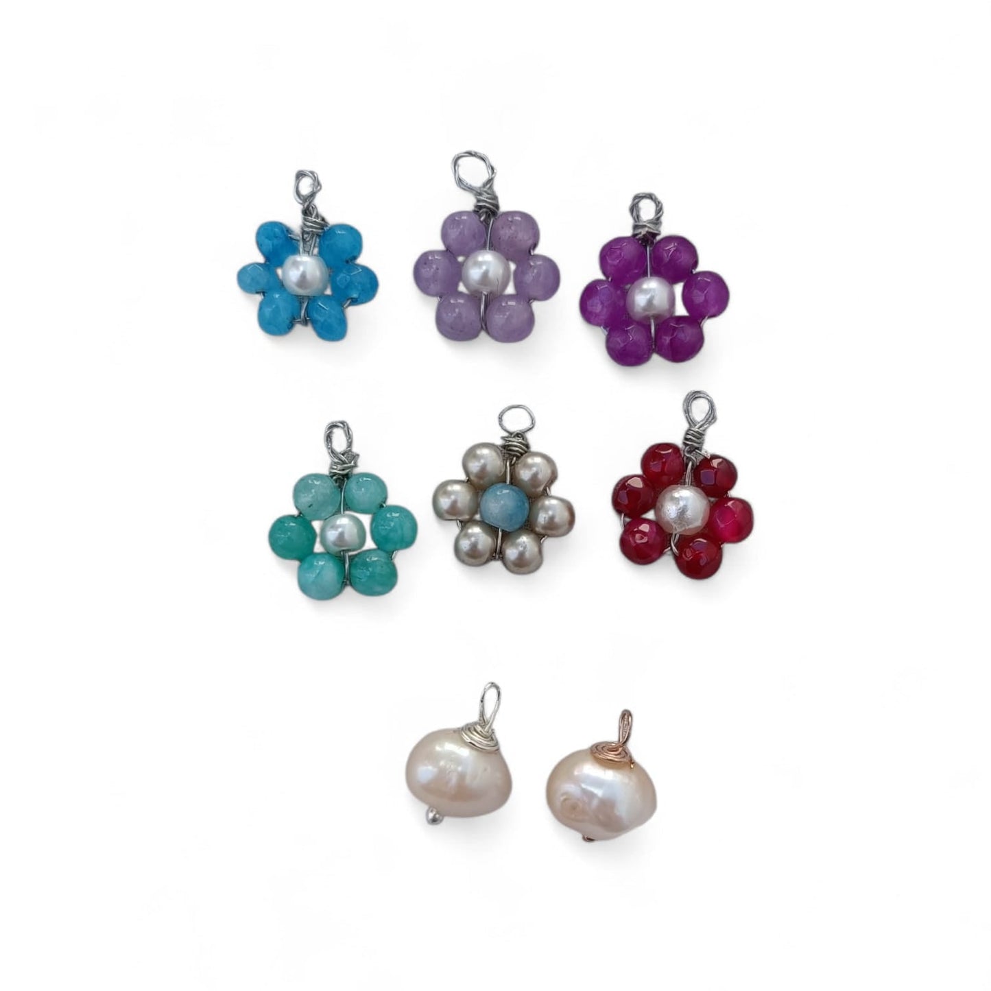 Mini cerchietti con fiori e perle