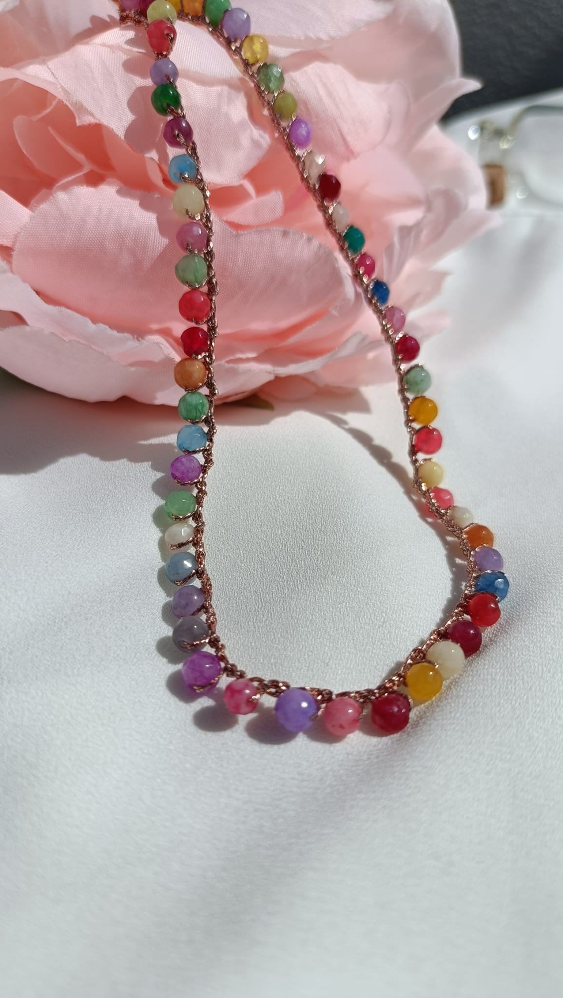 Collana con agate multicolore