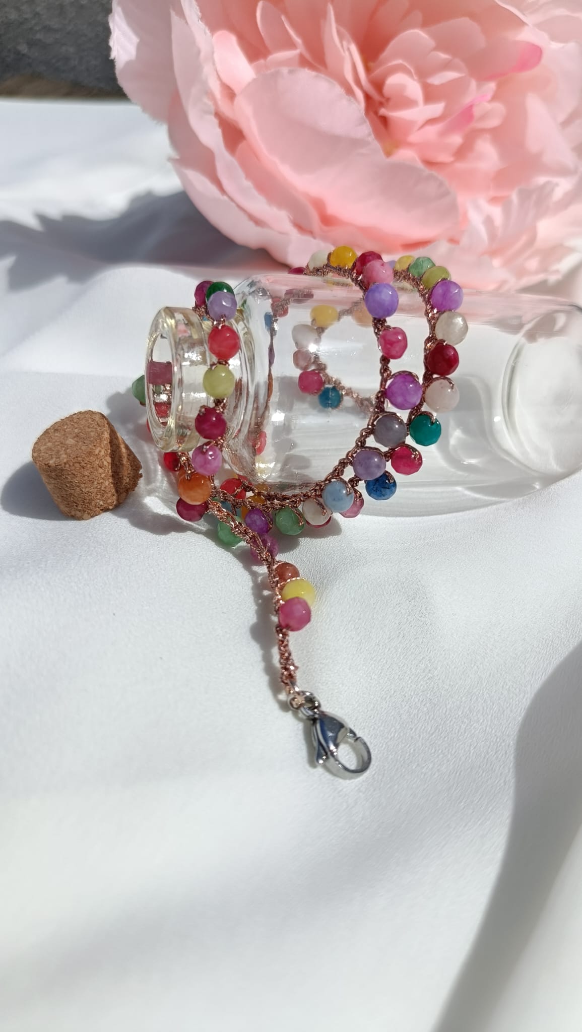 Collana con agate multicolore
