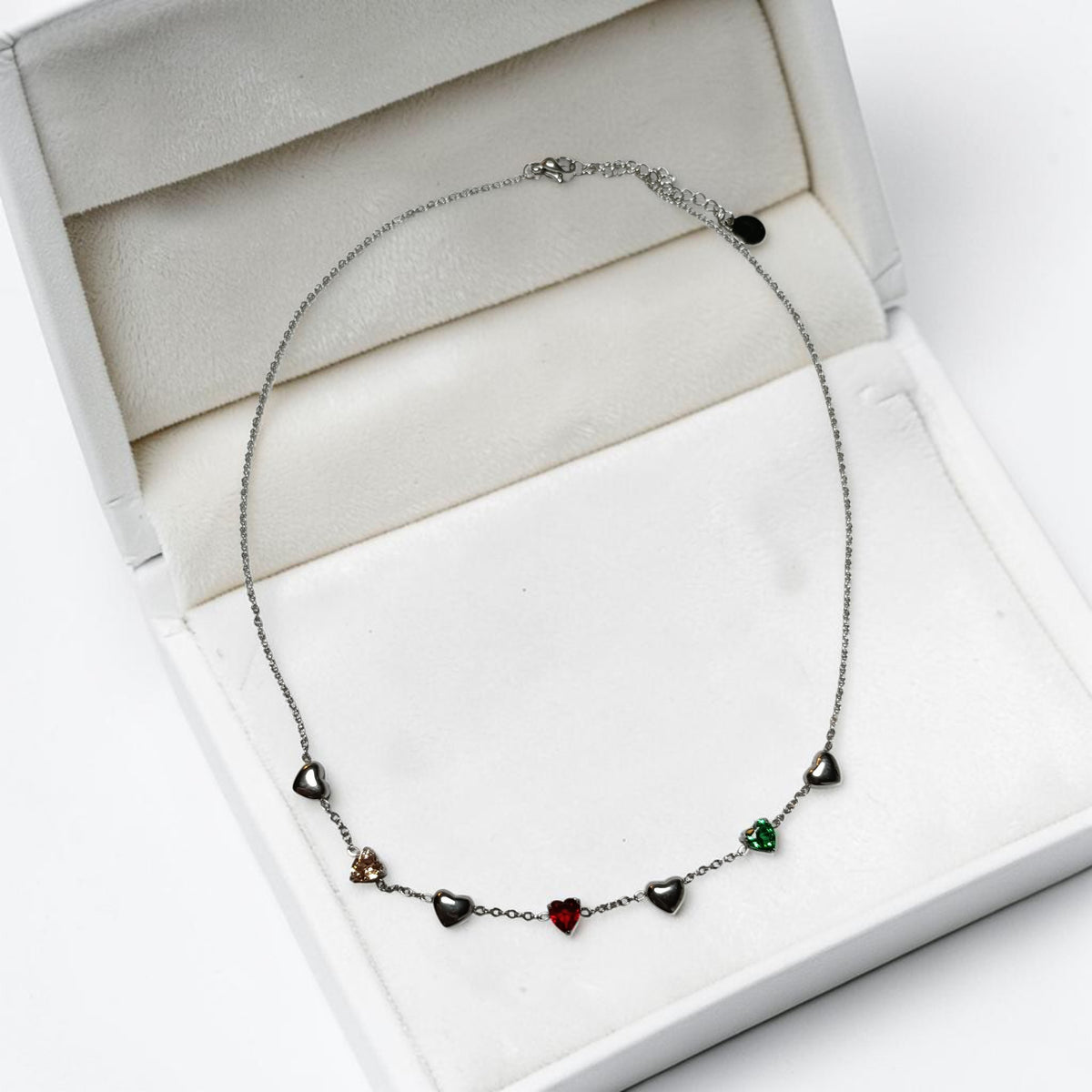 Collana cuori multicolore