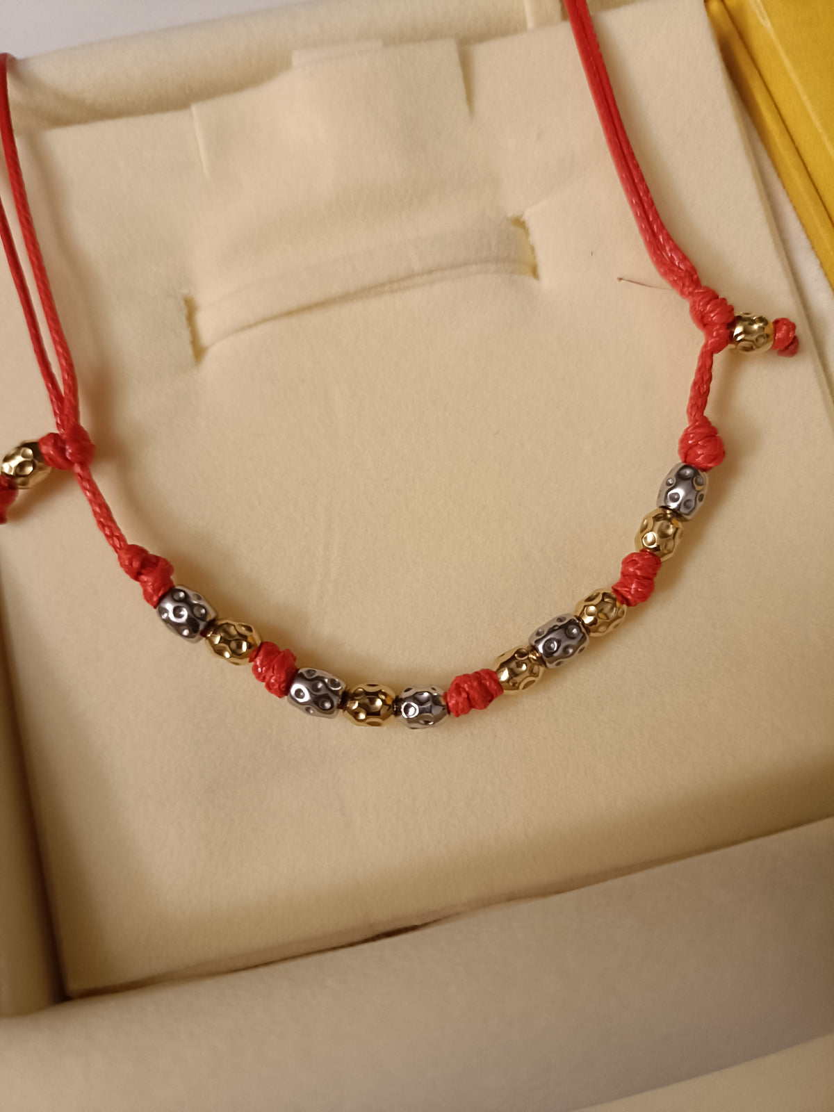 Collana 10 granelli martellati argento oro