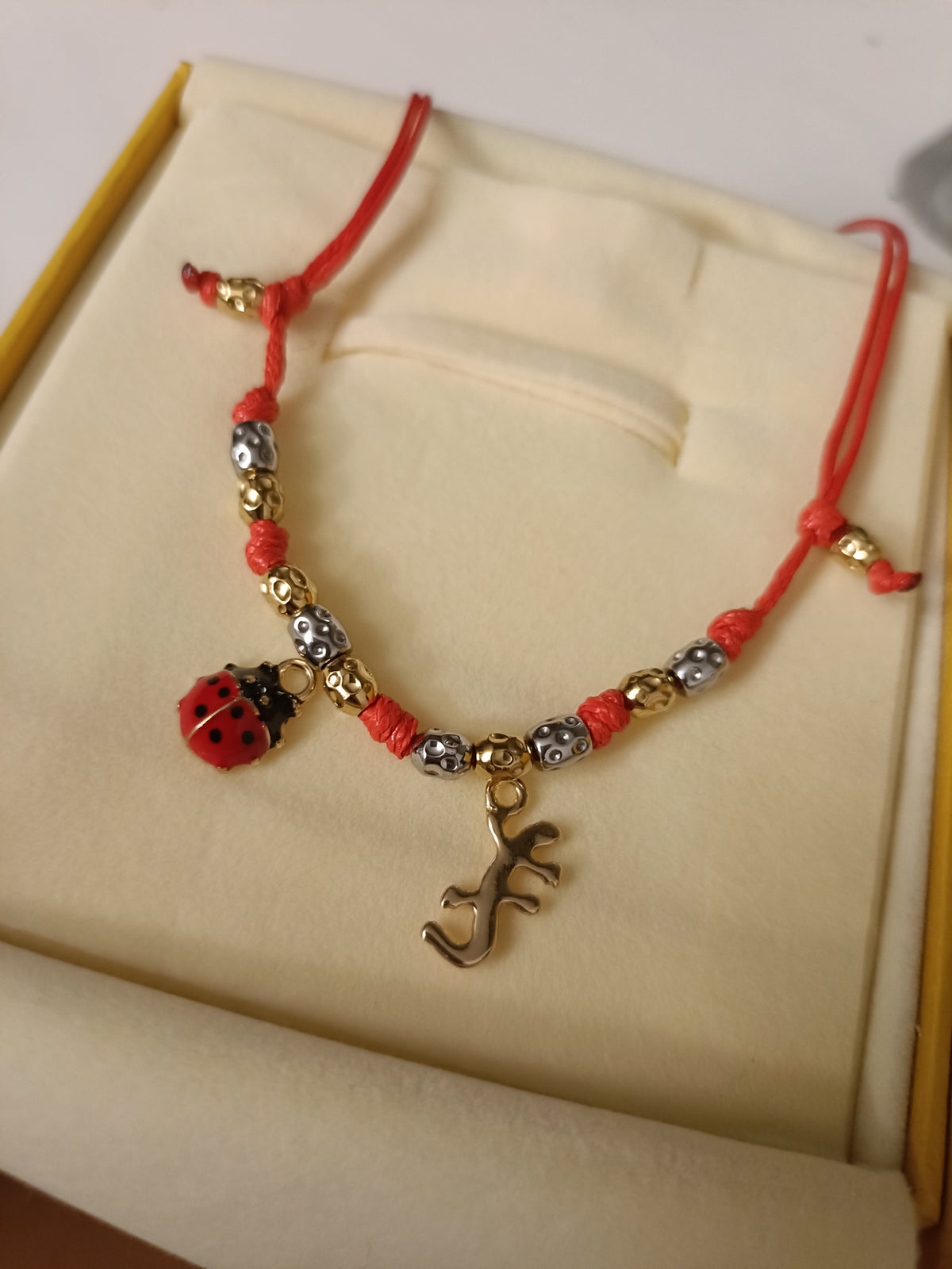 Collana 10 granelli martellati argento oro